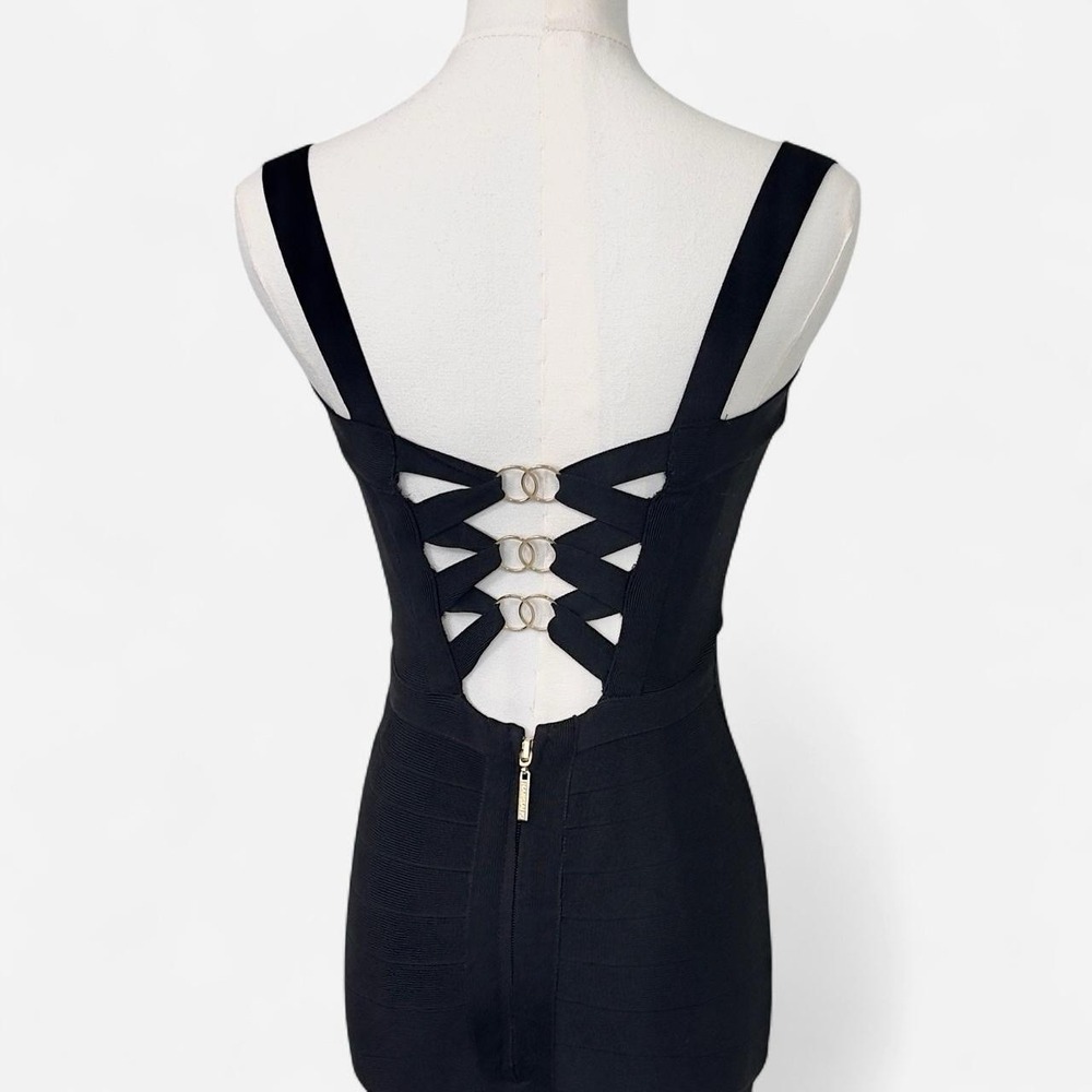 Marciano By Guess Black Bodycon Stretch Mob Wife Going Out Cocktail Dress XS